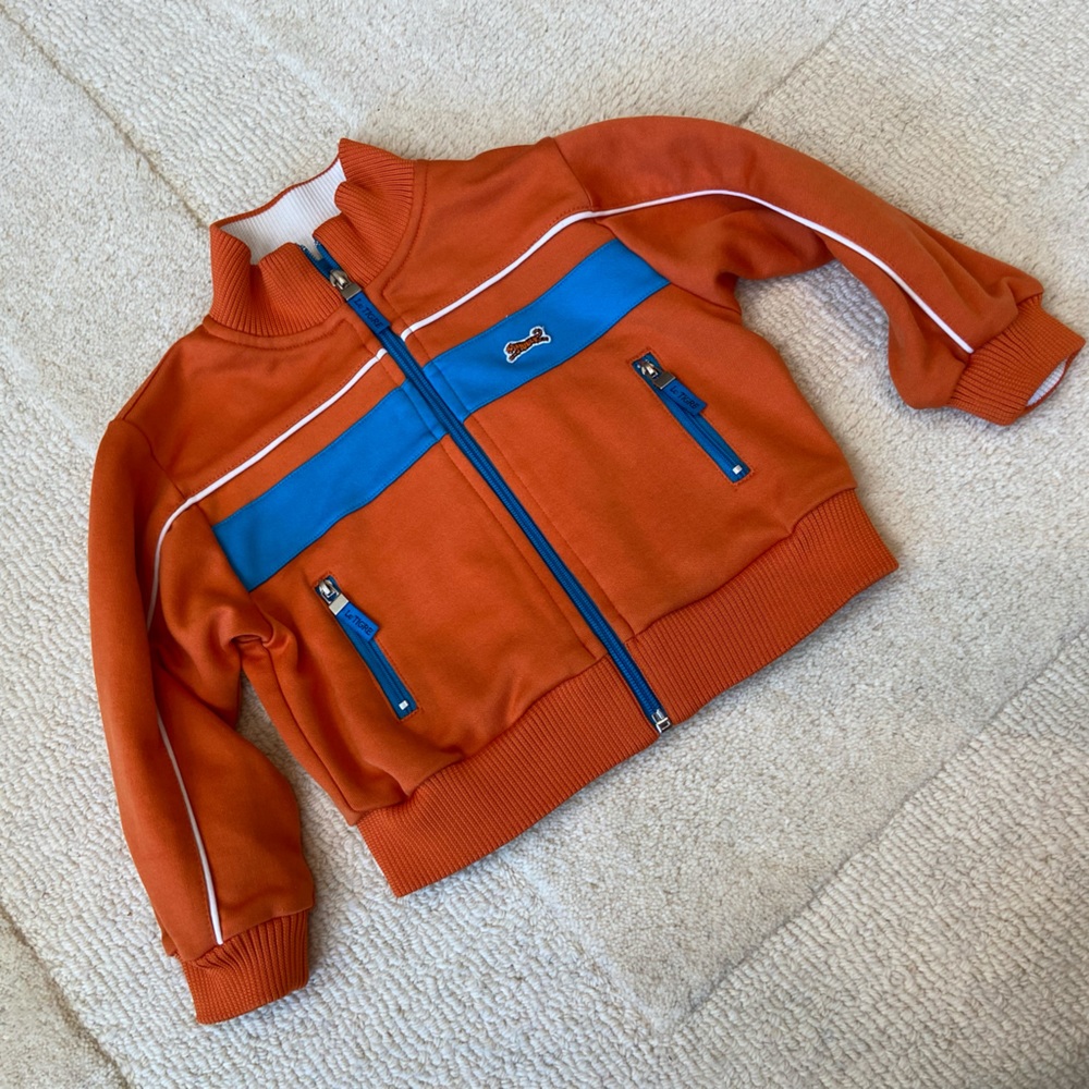 Le TIGRE orange and blue zip up jacket